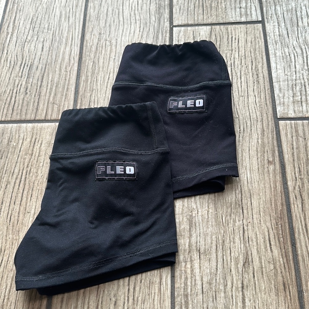 2 pair Fleo original 2.5” small black booty shorts